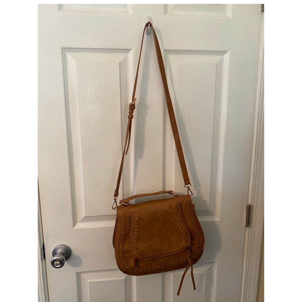 Large tan cross-body